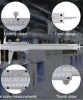 6 Inch Vernier Caliper With Dual Inch And Metric Scale, Stainless Steel Manual Caliper For Precise Measurements in workshop