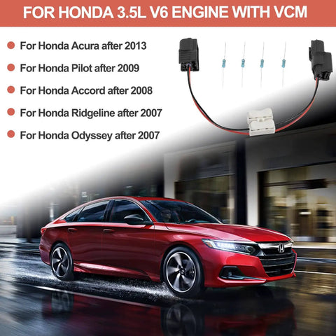 Harness Disable Kit For Honda And Acura 3.5L V6 Engines To Disable VCM with Muzzler Tech shown with compatible car models