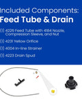 Humidifier Maintenance Kit With Water Panel Replacement Filter includes feed tube, nozzle, yellow orifice, strainer, drain spud
