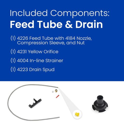 Humidifier Maintenance Kit With Water Panel Replacement Filter includes feed tube, nozzle, yellow orifice, strainer, drain spud