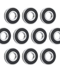 R10-2RS Deep Groove Ball Bearing Set 10 Pieces Bore Five Eighths Inch Outer Diameter One And Three Eighths Inch Width Eleven Thirty-Seconds Inch