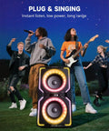 Beast 240W Peak Bluetooth Party Speaker With Deep Bass, 15 Hour Playtime, outdoor music performance by diverse group