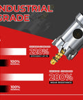 Industrial-grade Heavy Duty Three Quarter Inch Hole Saw Kit With Two Piece Carbide Tipped Drill Bits for metal and wood shown