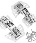 Heavy Duty Soft Close Cabinet Hinges 90 Degree Opening Angle Self Closing Lid Stay 2 Pack Corrosion Resistant Cold Rolled Steel with screws