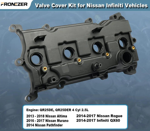 Bolt-On Valve Cover Replacement Kit With Gasket Bolts And Oil Filler Cap For 2013-2018 Nissan Altima, 2014-2017 Rogue