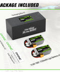 4S 14.8V 1550mAh 100C LiPo Battery With XT60 Connector For RC FPV Racing Drones Quads 2 Pack Soft Case packaging