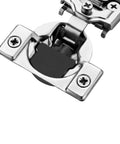 Close-up of 30 Pack 15 Pairs Three Quarters Inch Overlay Soft Close Cabinet Hinges Satin Nickel Hidden Concealed Stainless Steel Self Closing