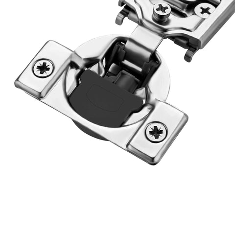 Close-up of 60 Pack 30 Pairs Three Quarter Inch Overlay Soft Close Cabinet Hinges Satin Nickel Stainless Steel Concealed Hidden Self Closing