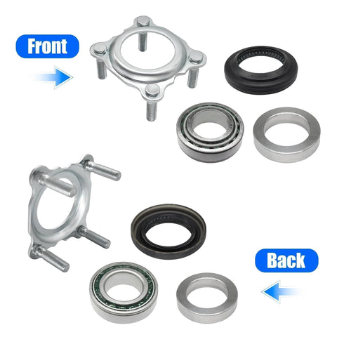 Front and back view of Rear Wheel Axle Bearing And Seal Kit For Wrangler JK JKU 2007 To 2018 Heavy Duty Dana 35 44 Axles Includes Seal Retainer