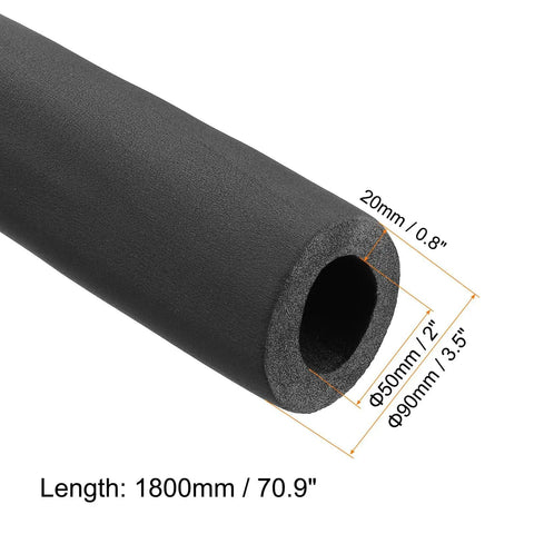 70.9 Inch Pipe Insulation Foam Tube For Water Pipes And Plumbing Heat Preservation Black Rubber And Plastic 0.8 Inch Thick