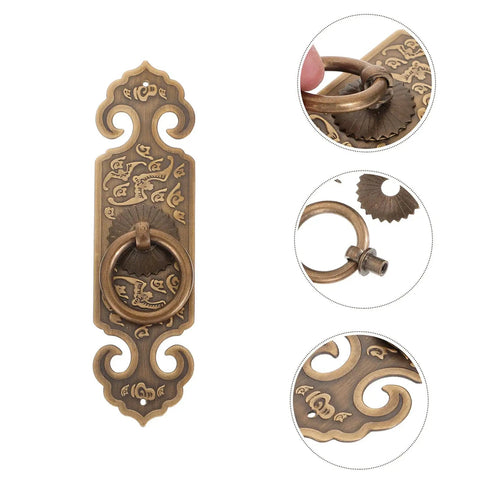 Antique Brass Cabinet Pull Handles 2 Pack With Screws For Cabinets And Wardrobes, 12 Centimeter Length Thickened Copper Vintage Hardware