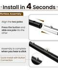 Setup guide for Ultra Durable Aluminum Tent Poles Set Of 2 Adjustable Telescoping Poles with button connection.