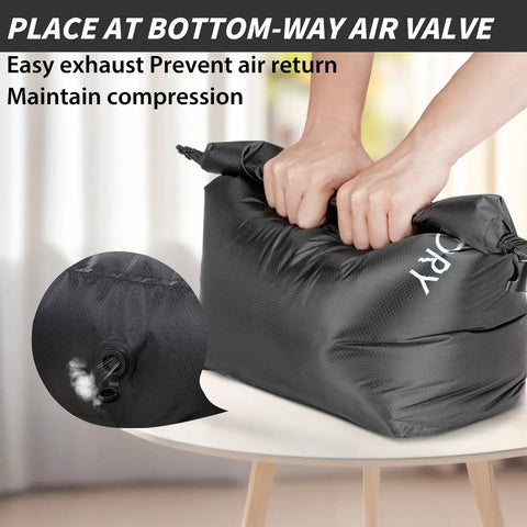 Compression Travel Laundry Bag For Dirty Clothes That Packs Down Over Fifty Percent On The Go Pump Free Wet Dry Organizer