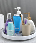 12 Inch Non Skid Turntable Lazy Susan Organizer 4 Pack For Cabinet Countertop Pantry Fridge Vanity And Under Sink Storage Spinning Rack For Spice Jars Cans And Grab And Go Essentials holding bathroom essentials