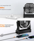 20000mAh Battery Powered Camping Fan With 58 Hours Of Runtime 400 Lumen Light USB C ports charging devices