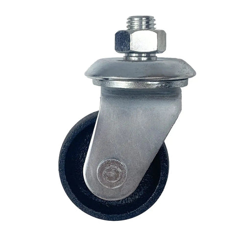 Beefy 4 Ton Floor Jack Casters Pack Of 2 Cast Iron Wheels Replacement Parts For Heavy Duty Jacks, 16mm Stem Fits Jacks With Holes 16mm Or Larger