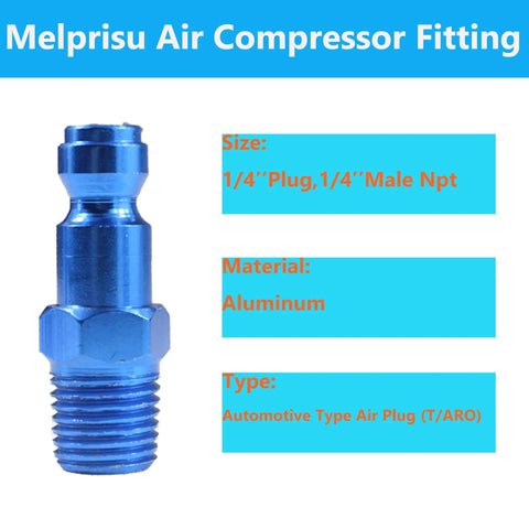 Type C Aluminum Air Fittings Kit For Auto Use 14 Piece Air Plug And Coupler Set With One Quarter Inch Quick Connects