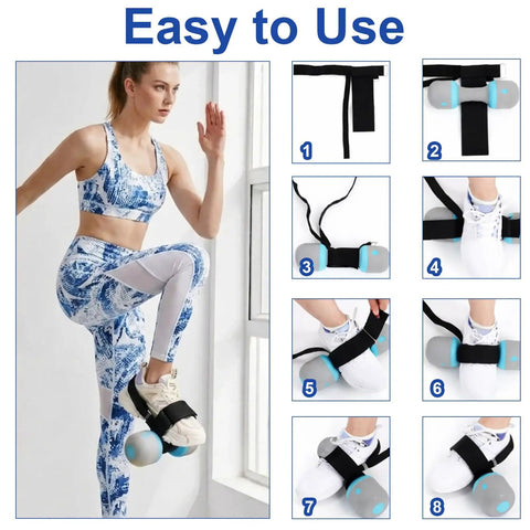 Two Piece Dumbbell Foot Attachment For Leg Extensions And Curls Tibialis Straps For Shin Training And Lower Body Workouts demo
