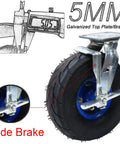 Heavy Duty Rubber Swivel Caster Wheels With Grip Lock Brakes Ultra Slick Trolley Casters with galvanized top plate and side brake.