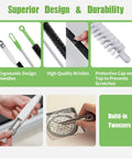 3 Piece Drain Cleaning Brush Set With Flexible Drain Brush And Crevice Brush for Kitchen Sink Bathroom Toilet Vent Scrubber