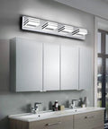 Four Light Chrome Bathroom Vanity Light Over Vanity 27 Inch LED Bath Bar Fixture 24W 6000K Daylight Modern Mirror Lighting