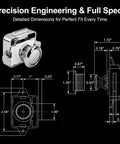 Diagram of Push Button Cabinet Door Lock 5 Pack For Boats RVs Yachts Campers And Caravans Marine Drawer Latches dimensions