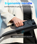 Hand holding a Nacs To Ccs1 Adapter With Secure Interlock For Tesla Superchargers featuring an ergonomic handle for easy use.