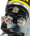 Close-up of Heavy Duty Mini Starter Built Tough For Gm And Chevy Ls V8 Engines showing electrical connections and wiring.