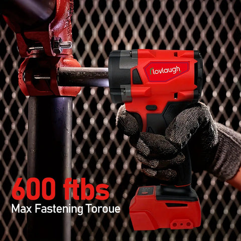 Half Inch Compact Impact Wrench With FRIC Ring 250 Ft Lb Breakaway Torque Brushless Motor used on metal pipe