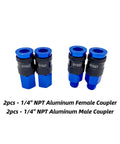 Rock Solid Aluminum Quarter Inch Air Hose Fittings And Air Compressor Quick Connect Fittings 15 Piece Air Coupler Plug Kit, 2 female and 2 male couplers.