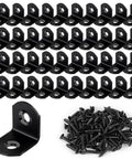 Stainless Steel L Bracket Corner Brace Set With 40 Pieces And 80 Screws 90 Degree Right Angle Brackets For Wooden Shelves Chairs Tables Dressers And Other Furniture Black Finish Rust Resistant Durable Construction