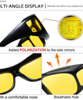 Night Driving Glasses For Men And Women Anti Glare Polarized Yellow Lenses With HD Night Vision Wrap Around Fit Over Glasses
