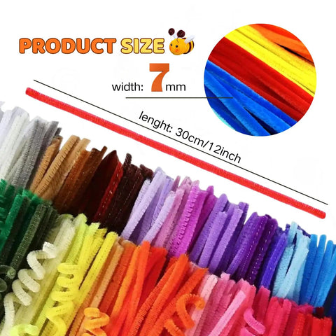 1350 Pieces 12 Inch Thick Pipe Cleaners Craft Set With 45 Colors Chenille Stems For Arts And Crafts Projects Fun Diy Decor School Activities Party Decorations And Handmade Ornaments Bulk 30cm, 7mm width