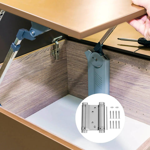 Automatic Two Way Door Spring Hinge With Adjustable Self Rebounding Action And Heavy Duty Steel Construction Easy Install No Fuss Labor Saving Self Closing Door Latch For Home And Office with installation process