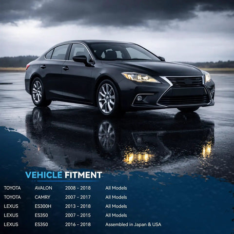 Front view of Lexus sedan for Front Brake Kit With Ceramic Pads And Rotors For Toyota Camry ES350 2007 Through 2017 Avalon 2008 Through 2018