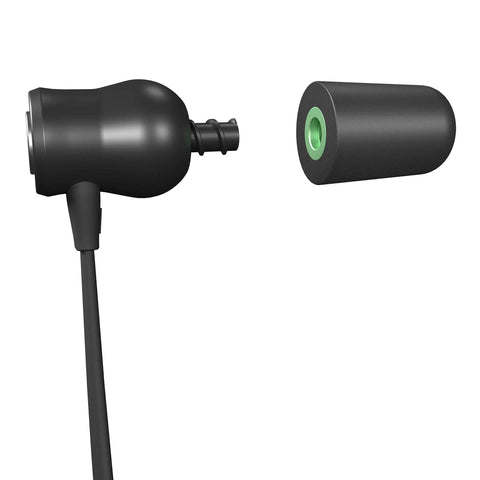 Close-up of Workday Ready Earplug Earbuds With 27 dB Noise Reduction showing earbud and memory foam tip separately.