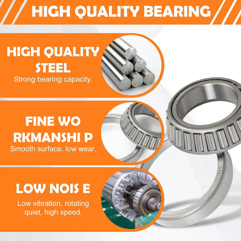 Two Pack Trailer Wheel Hub Bearings Kit For 3500 Lb Boat Trailers Fits D Style Tapered Axles Spindle 84 EZ Lube Design steel material