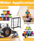 Heavy Duty 8 Rod Wire Spool Rack With Easy Glide Locking Casters And Solid As A Rock 400 Lb Capacity Adjustable Stainless Steel Cable Dispenser Mobile Cart with various spools and tools.