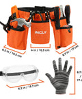 Coffret d'outils Piece 18 Piece adapté Piece , avec ceinture renforcée et tour de taille réglable de 50 à 81 Inches kit d'outils à main, visible même avec des gants et des lunettes de protection