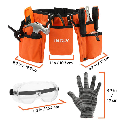 Coffret d'outils Piece 18 Piece adapté Piece , avec ceinture renforcée et tour de taille réglable de 50 à 81 Inches kit d'outils à main, visible même avec des gants et des lunettes de protection