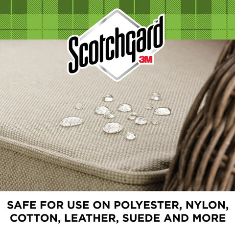 Outdoor Water Shield Spray For Fabric Protection Against Rainy Weather on patio cushion with water droplets, 13 oz
