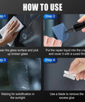 Instructional steps for DIY Windshield Crack Repair Kit For All Weather Performance And Quick Fix Glass Repair Tools