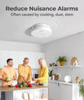 10 Year Battery Smoke Detectors 4 Pack No More Battery Changes With Photoelectric Sensor And Test Silence Button LED Indicator Lights For Home Safety Fire Alarm System Easy Install Superior Early Warning For Family on kitchen ceiling