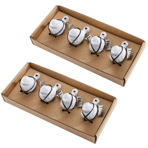 8 Pack Vintage Tablecloth Weights With Clip Hangers, Heavy Cast Iron Bird Weights For Outdoor Tables in box