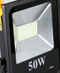 Spot Lighting 50W Led Rechargeable Construction Floodlight, 5000Lm Sup,， close-up showing LED panel and sturdy design.