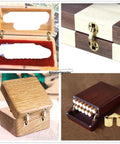 Concealed Brass Hidden Barrel Hinges Set For Cabinets And Small Chests shown in various wooden boxes, illustrating 9-18mm fitting.