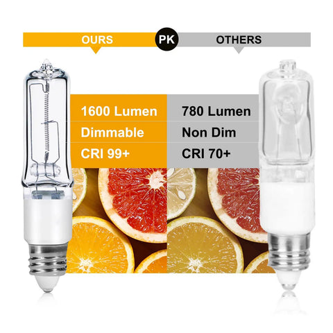 JDE11 120V 100W T4 Halogen Bulb E11 Base Dimmable 1600 Lumens 2800K Warm Clear Glass For Ceiling Fans Light Fixtures Replace E11 Bulb 4 Pack Ideal For Ceiling Fan Light Kits And Ceiling Fixtures