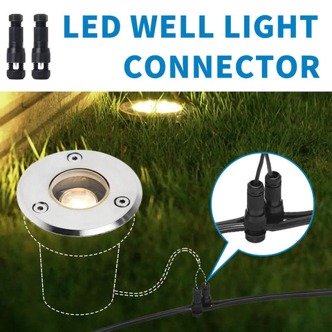 Low Voltage LED Landscape Well Lights 12V To 24V In Ground IP67 Waterproof 3000K Soft Warm White 100 Lumen connector close-up
