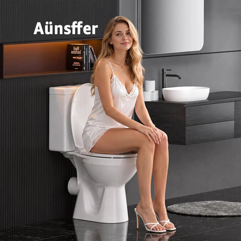 Round Soft Close Toilet Seat For Standard 16.5 Inch Home Toilets Featuring Silent Slow Closure Lids Zero Slamback Hinges Hassle Free Quick Swap Setup And Super Easy Rinse Bathroom Refresh