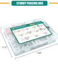 Massive 200 Piece Fuel Line Retainer Clip Kit With 11 Sizes Nylon Clips For Ford GM Chrysler repair in sturdy packing box